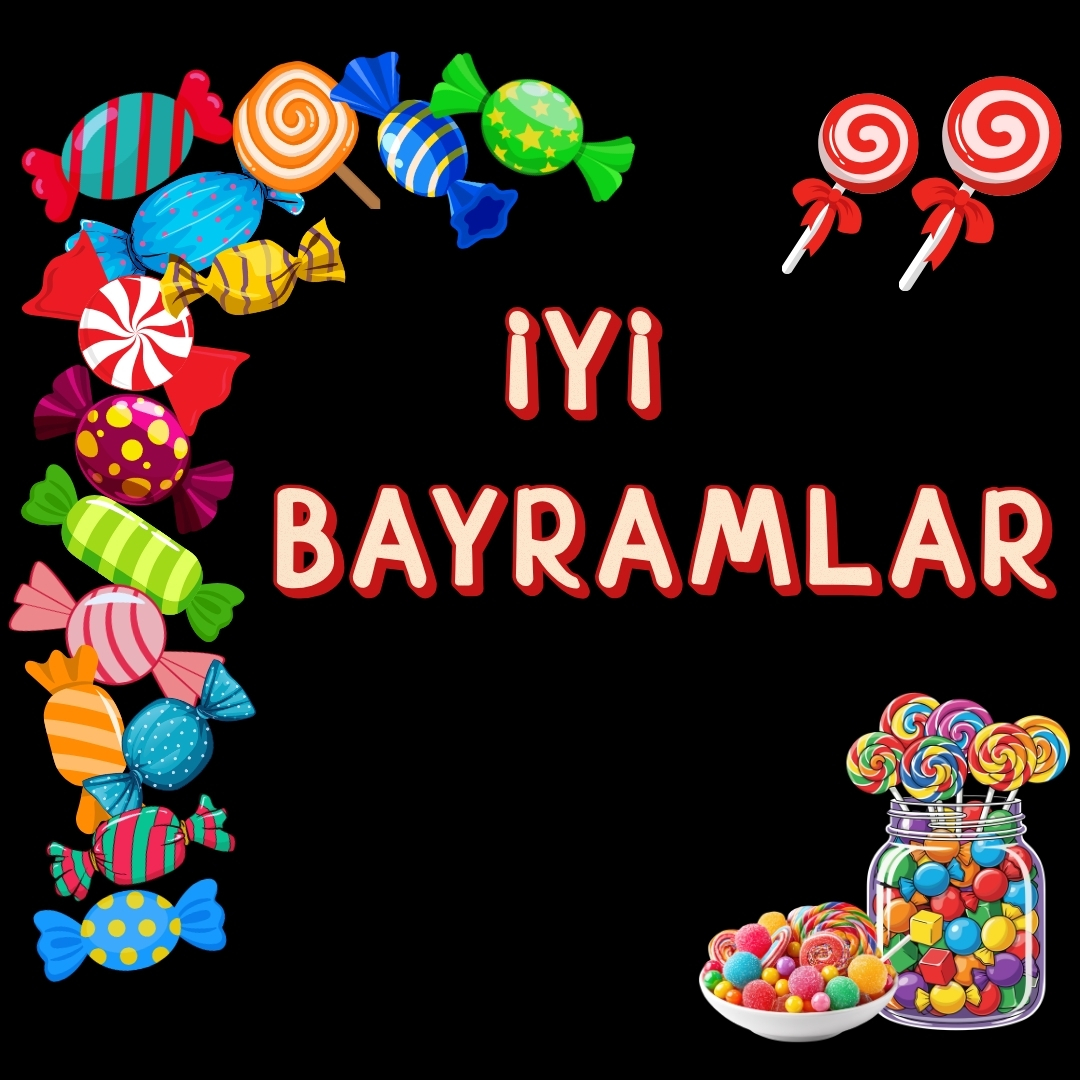 İyi Bayramlar Parçalı Okul Panosu Süsü | Kesilmiş Bristol Karton Figür Seti