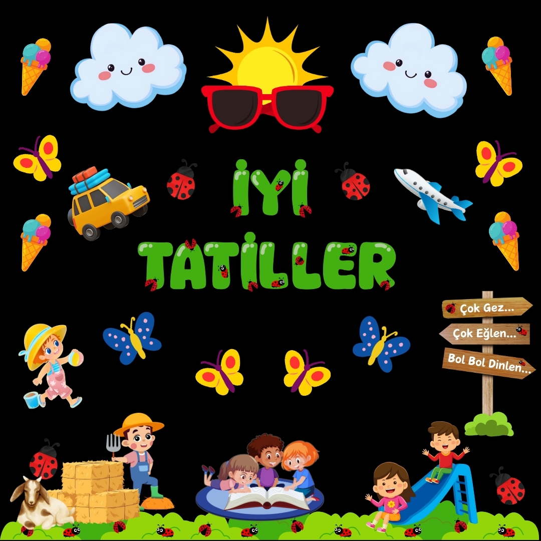 İYİ TATİLLER KARNE GÜNÜ PANO SÜSÜ 01