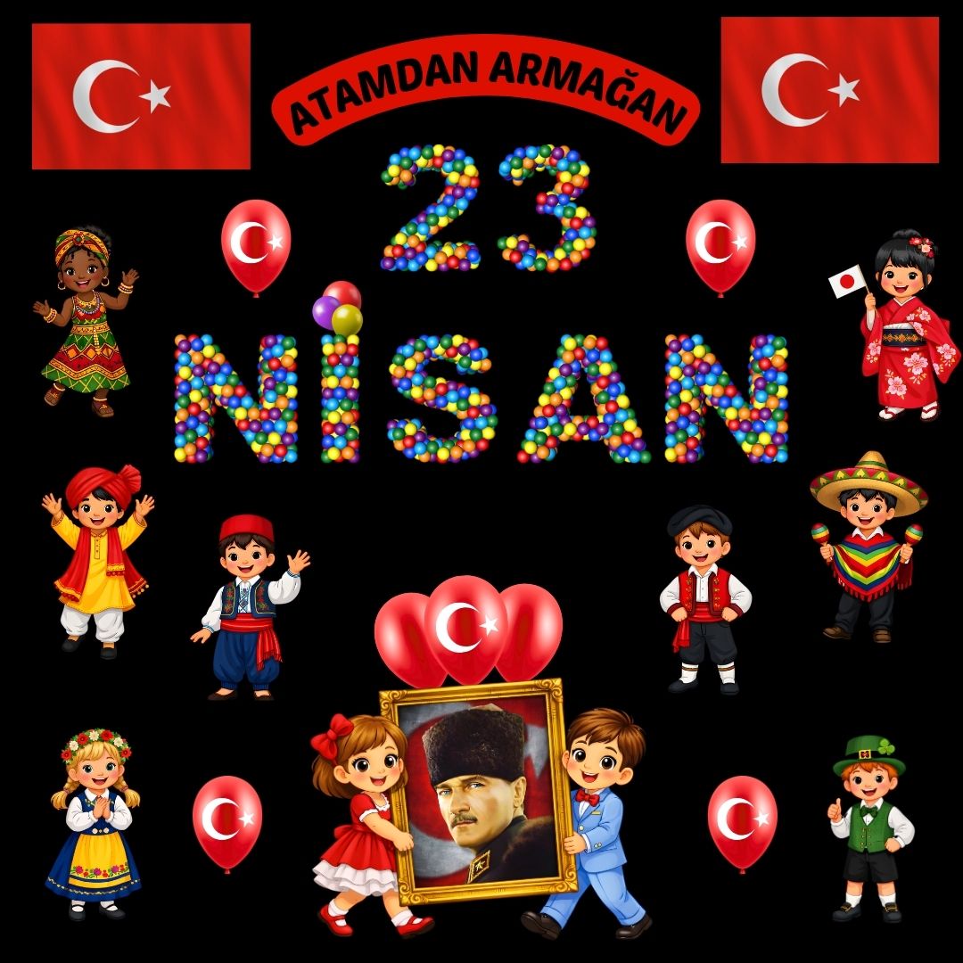 23 Nisan Ulusal Egemenlik ve Çocuk Bayramı Pano Süsü | Okul ve Sınıf Panosu Figür Seti