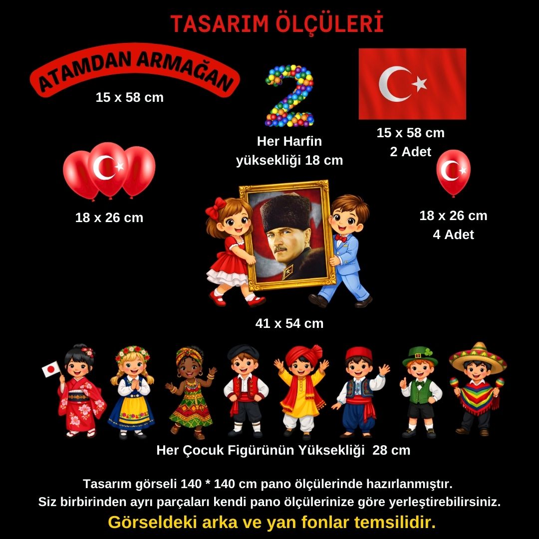 23 Nisan Ulusal Egemenlik ve Çocuk Bayramı Pano Süsü | Okul ve Sınıf Panosu Figür Seti 23 Nisan Ulusal Egemenlik ve Çocuk Bayramı Pano Süsü | Okul ve Sınıf Panosu Figür Seti