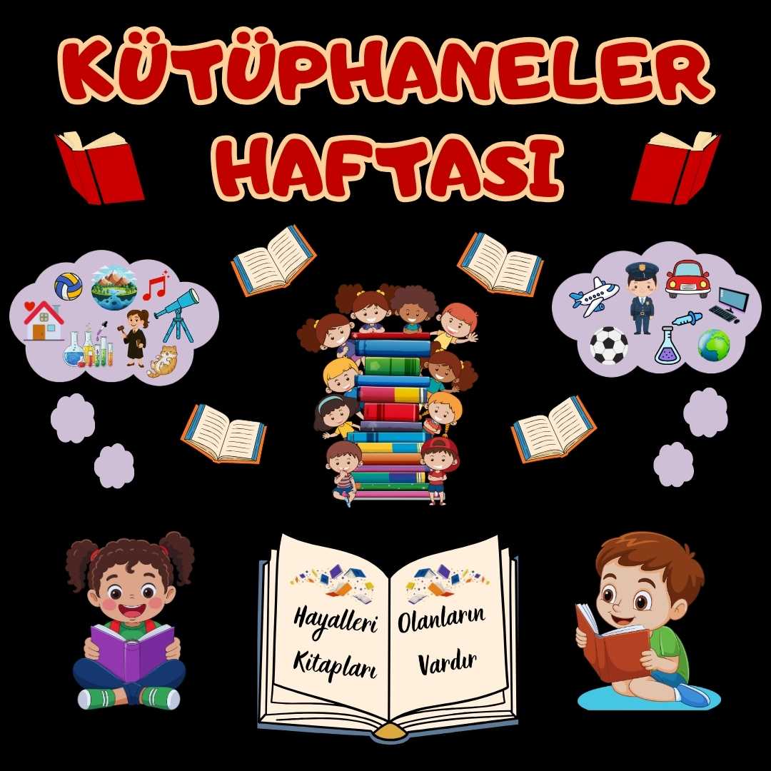 Kütüphaneler Haftası Okul Panosu Seti 02 – Kitap Sevgisi Temalı Figürlü Sınıf Süsü (Hazır Kesim)