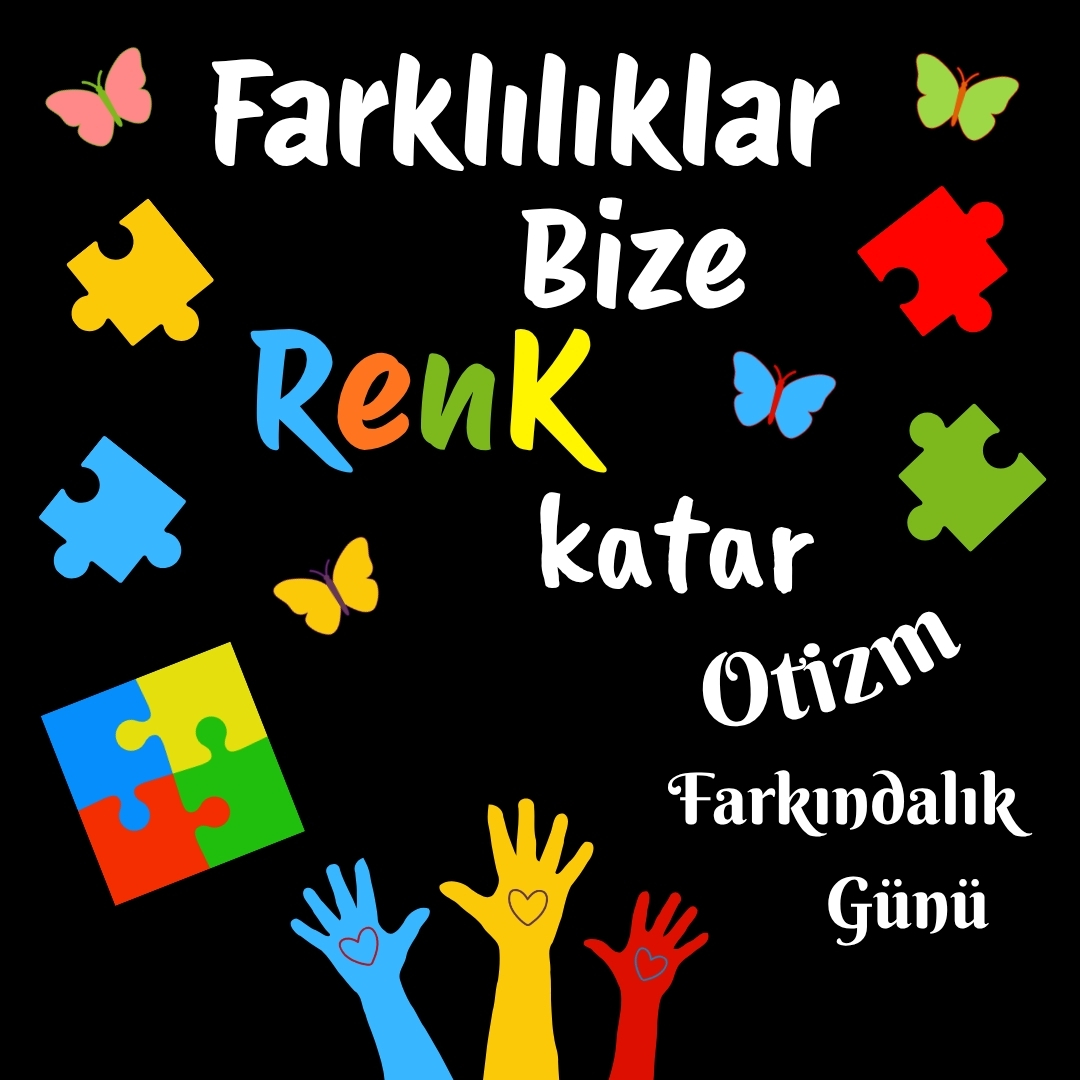 Otizm Farkındalık Günü Okul Panosu Figür Seti | Hazır Kesim Sınıf Süsü