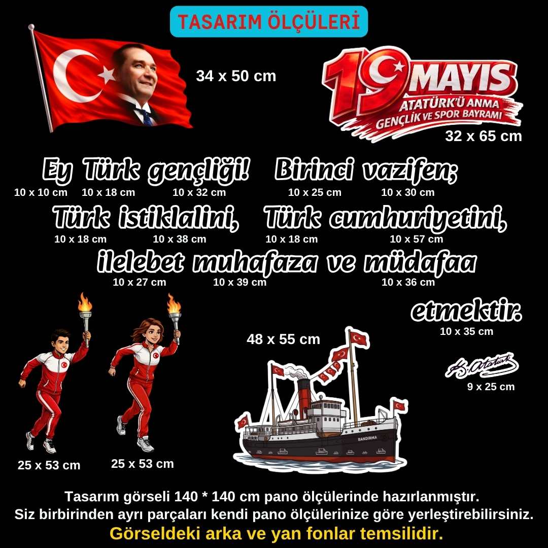19 Mayıs Atatürk'ü Anma Gençlik ve Spor Bayramı Panosu Figür Seti | Hazır Kesim Sınıf Süsü 01 19 Mayıs Atatürk'ü Anma Gençlik ve Spor Bayramı Panosu Figür Seti | Hazır Kesim Sınıf Süsü 01