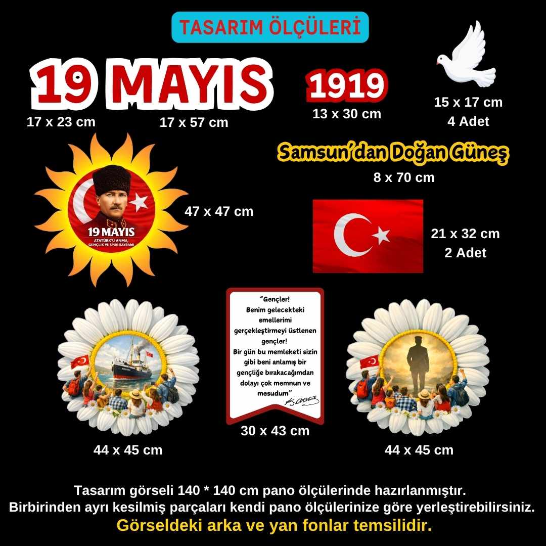 19 Mayıs Atatürk'ü Anma Gençlik ve Spor Bayramı Panosu Figür Seti | Hazır Kesim Sınıf Süsü 02 19 Mayıs Atatürk'ü Anma Gençlik ve Spor Bayramı Panosu Figür Seti | Hazır Kesim Sınıf Süsü 02