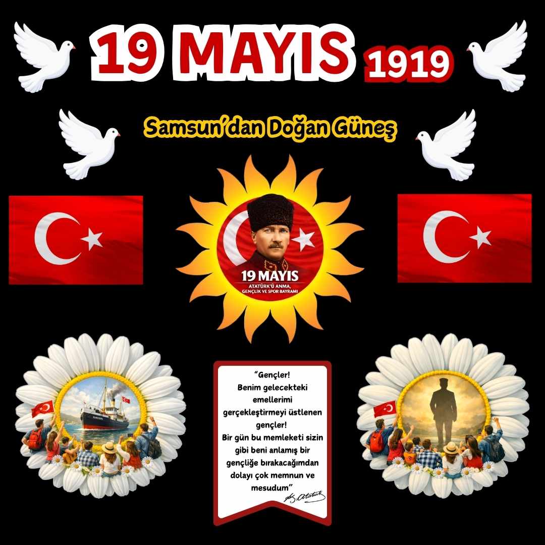 19 Mayıs Atatürk'ü Anma Gençlik ve Spor Bayramı Panosu Figür Seti | Hazır Kesim Sınıf Süsü 02