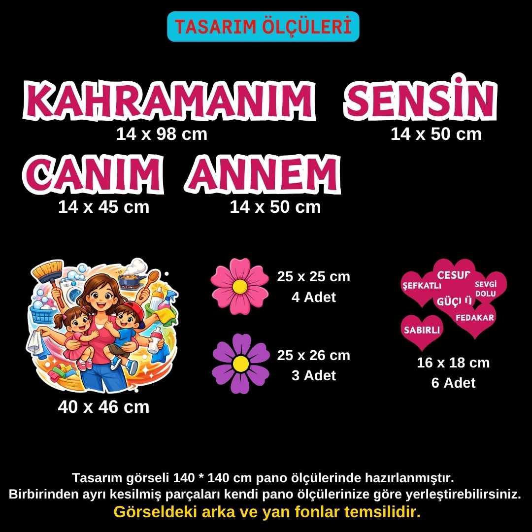 Anneler Günü Okul Panosu Figür Seti | Hazır Kesim Sınıf Süsü Anneler Günü Okul Panosu Figür Seti | Hazır Kesim Sınıf Süsü