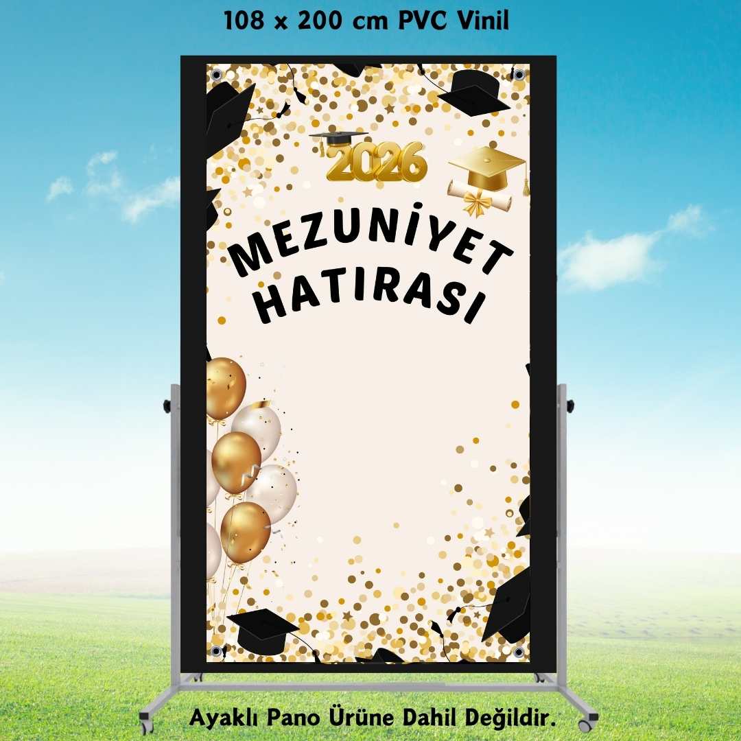 Mezuniyet Fotoğraf Panosu 108 x 200 cm PVC Vinil Tek Parça model 05