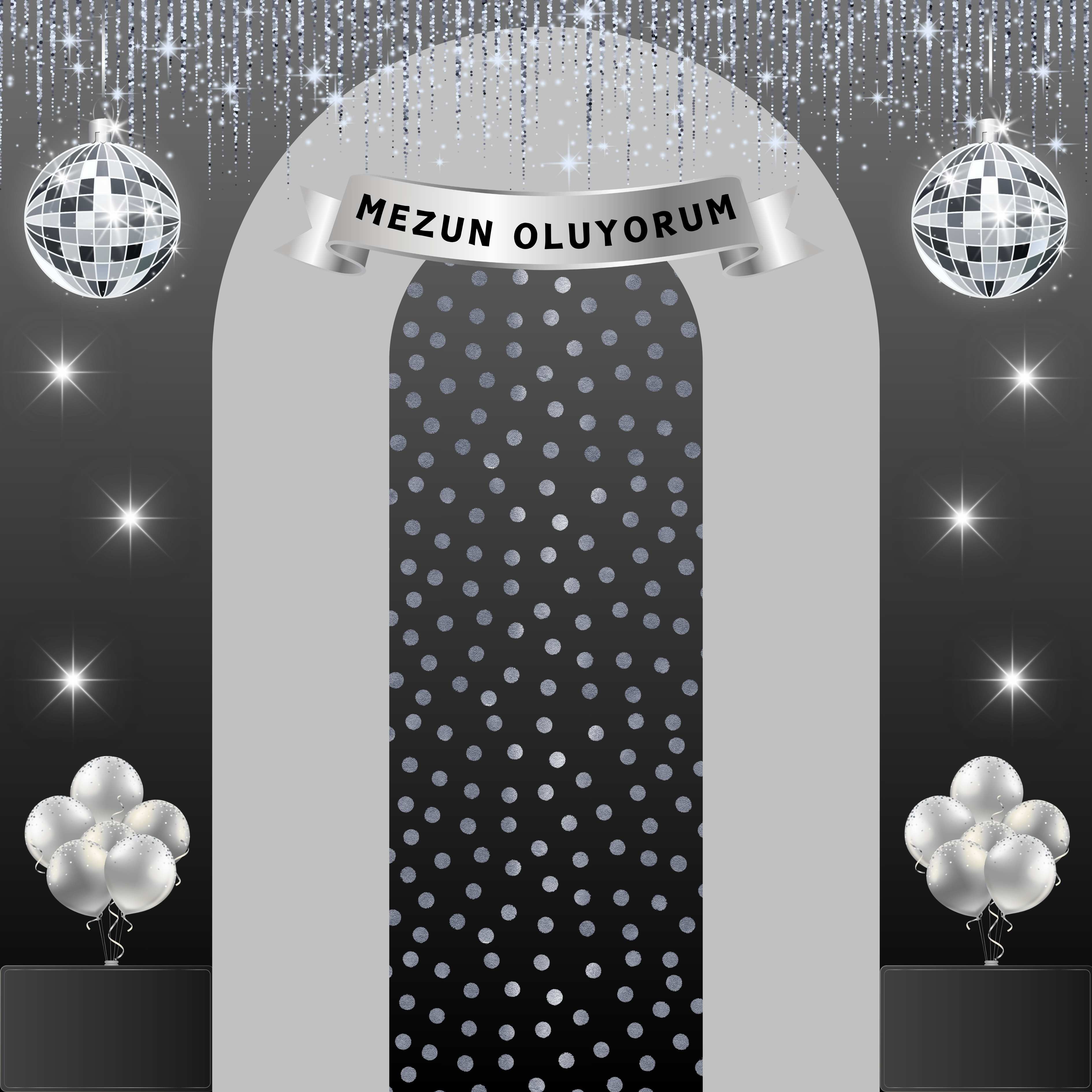 Mezuniyet Fotoğraf Panosu 160x160 cm PVC Vinil Tek Parça