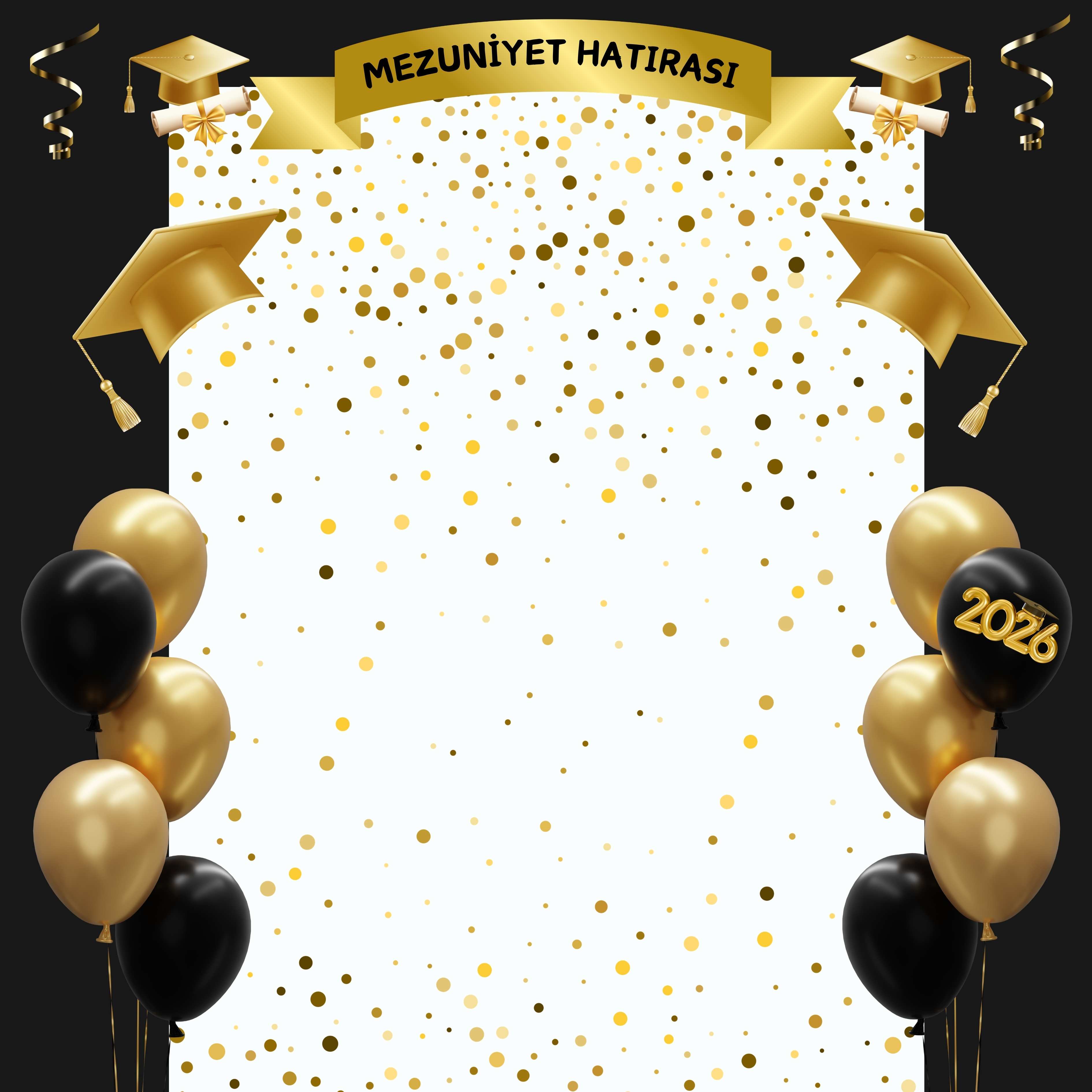 Mezuniyet Fotoğraf Panosu 160x160 cm PVC Vinil Tek Parça model 01