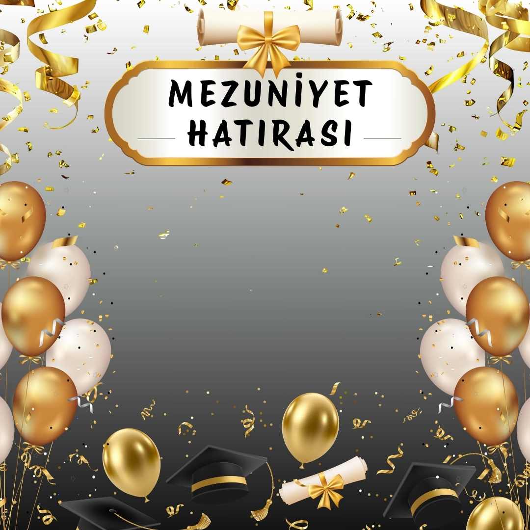 Mezuniyet Fotoğraf Panosu 160x160 cm PVC Vinil Tek Parça model 03