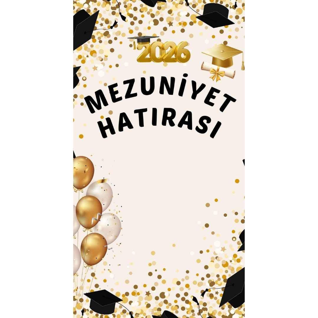 Mezuniyet Fotoğraf Panosu 160x160 cm PVC Vinil Tek Parça model 04