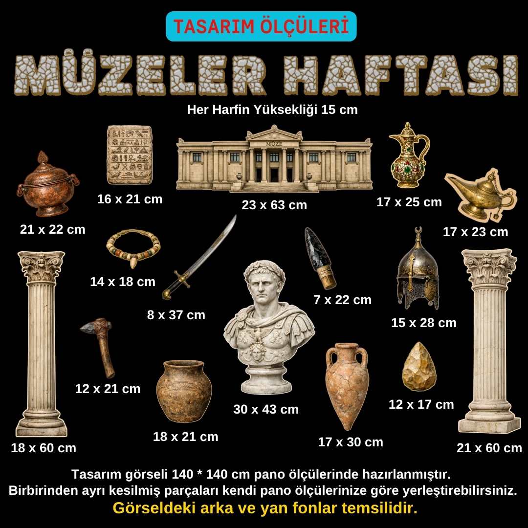 Müzeler Haftası Temalı Okul Panosu Figür Seti | Hazır Kesim Sınıf Süsü Müzeler Haftası Temalı Okul Panosu Figür Seti | Hazır Kesim Sınıf Süsü