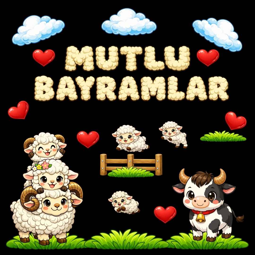 Kurban Bayramı Temalı Okul Panosu Figür Seti | Hazır Kesim Sınıf Süsü