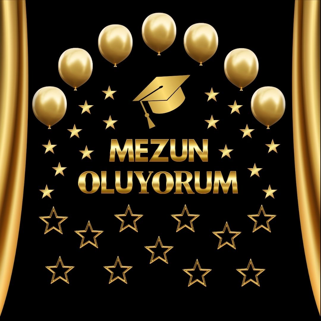 Mezuniyet Hatıra Fotoğrafı Panosu PVC Vinil Pano Süsü 160x160 cm | Tek Parça 05