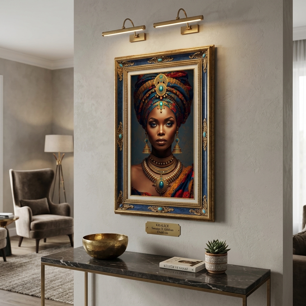 Afro Kraliçe Serisi 06 – Majestic Gele & Afrofütürizm Portresi (Canlı Renkler ve Regal Duruş)