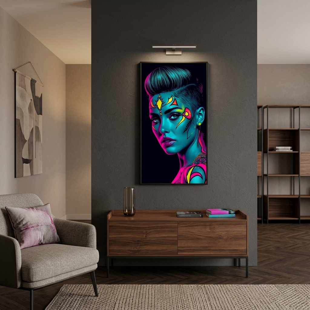 Neon Yüzler– Pop Art Kadın Portre Serisi 03 (Canlı Renkler ve Asi Duruş)