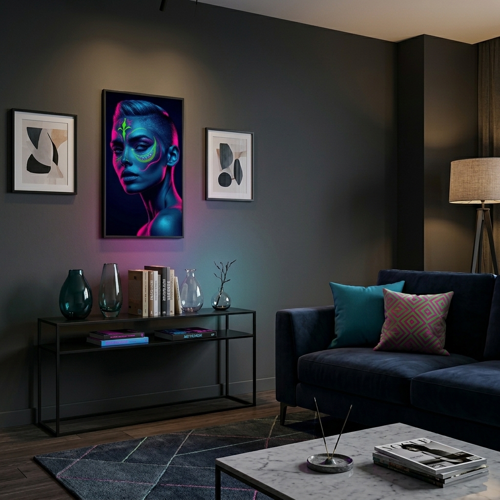 Neon Yüzler– Pop Art Kadın Portre Serisi 09 (Canlı Renkler ve Asi Duruş)