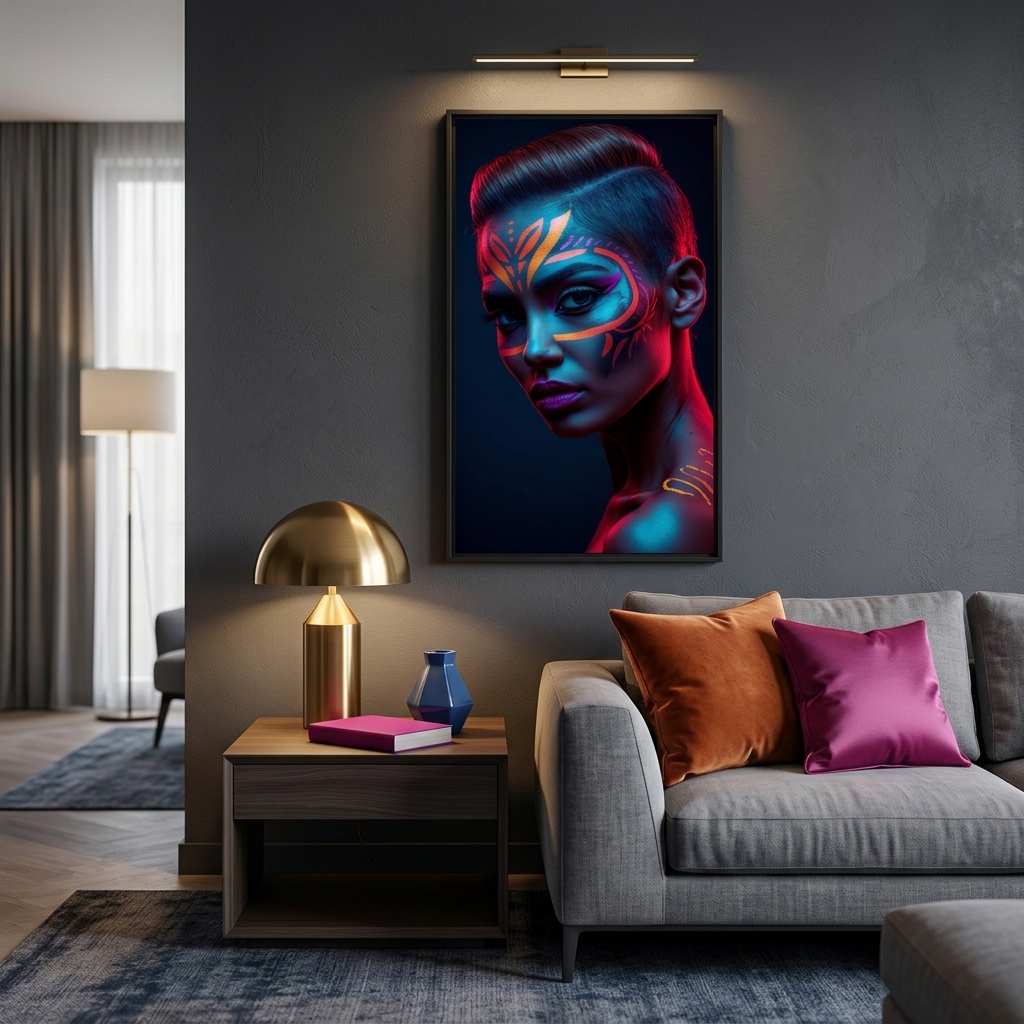 Neon Yüzler– Pop Art Kadın Portre Serisi 10 (Canlı Renkler ve Asi Duruş)