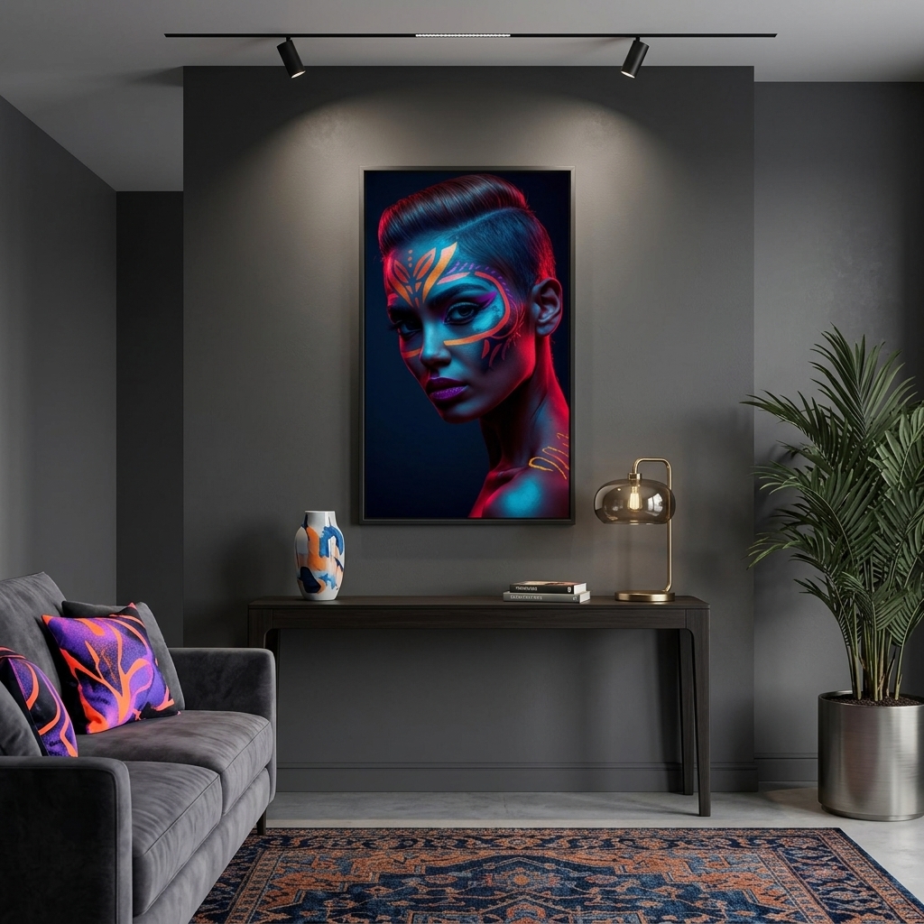 Neon Yüzler– Pop Art Kadın Portre Serisi 10 (Canlı Renkler ve Asi Duruş)
