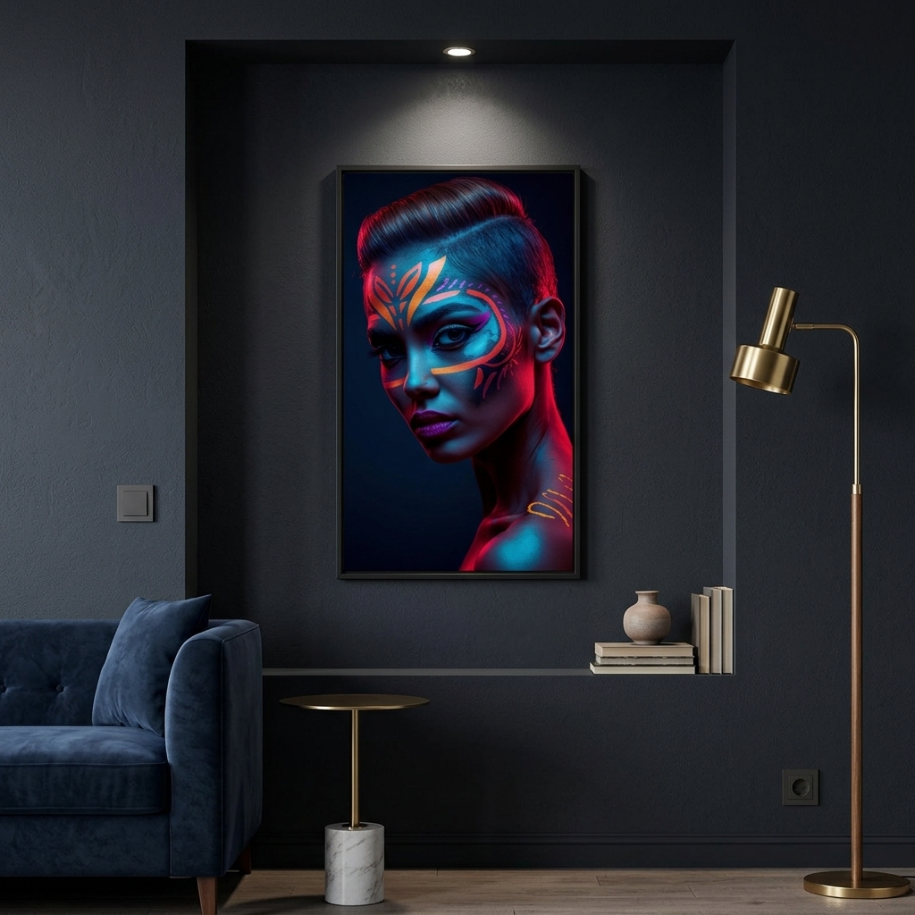 Neon Yüzler– Pop Art Kadın Portre Serisi 10 (Canlı Renkler ve Asi Duruş)