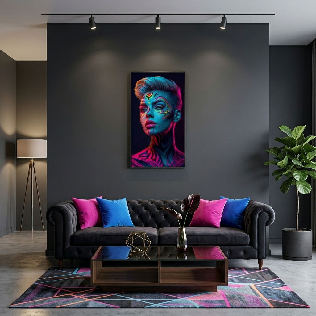 Neon Yüzler– Pop Art Kadın Portre Serisi 11 (Canlı Renkler ve Asi Duruş)