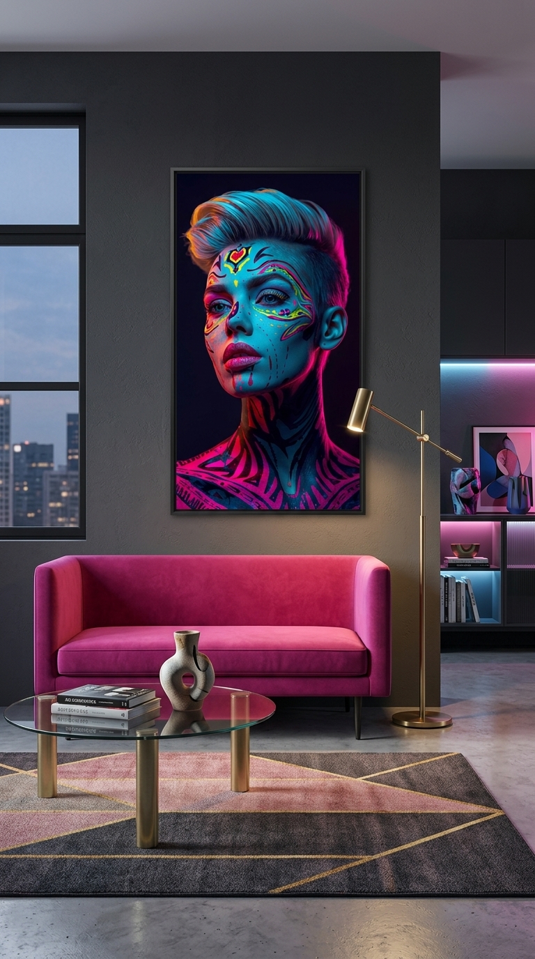 Neon Yüzler– Pop Art Kadın Portre Serisi 11 (Canlı Renkler ve Asi Duruş) Neon Yüzler– Pop Art Kadın Portre Serisi 11 (Canlı Renkler ve Asi Duruş)