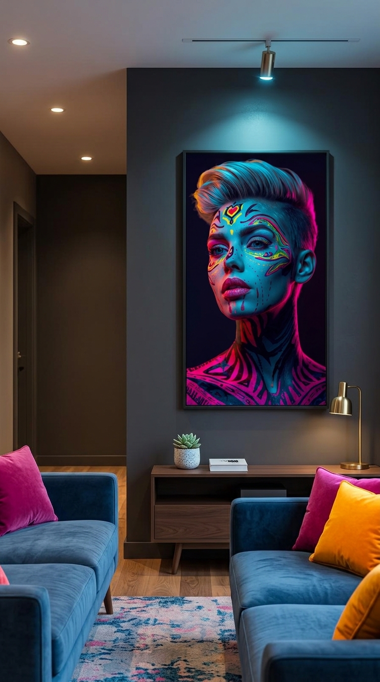 Neon Yüzler– Pop Art Kadın Portre Serisi 11 (Canlı Renkler ve Asi Duruş)
