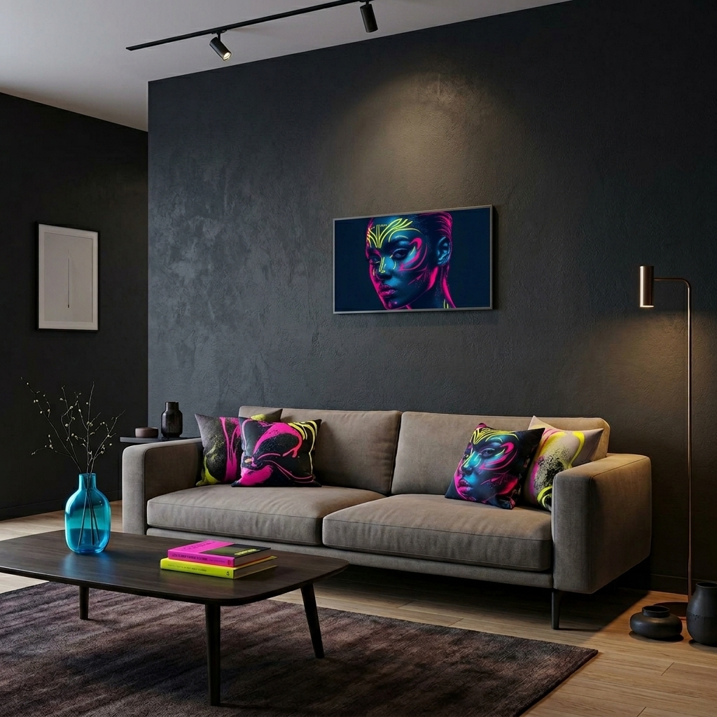 Neon Yüzler– Pop Art Kadın Portre Serisi 13 (Canlı Renkler ve Asi Duruş)