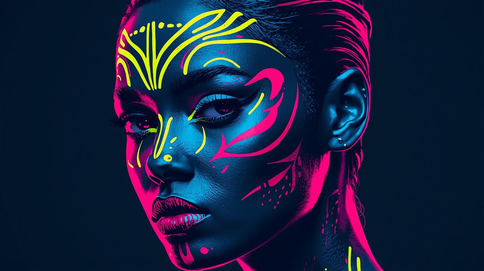 Neon Yüzler– Pop Art Kadın Portre Serisi 13 (Canlı Renkler ve Asi Duruş) Neon Yüzler– Pop Art Kadın Portre Serisi 13 (Canlı Renkler ve Asi Duruş)