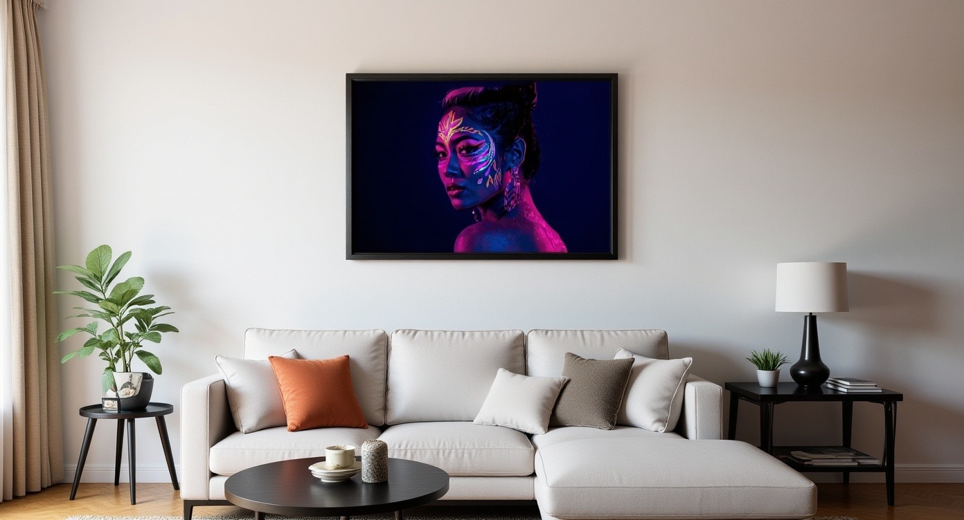 Neon Yüzler– Pop Art Kadın Portre Serisi 14 (Canlı Renkler ve Asi Duruş)