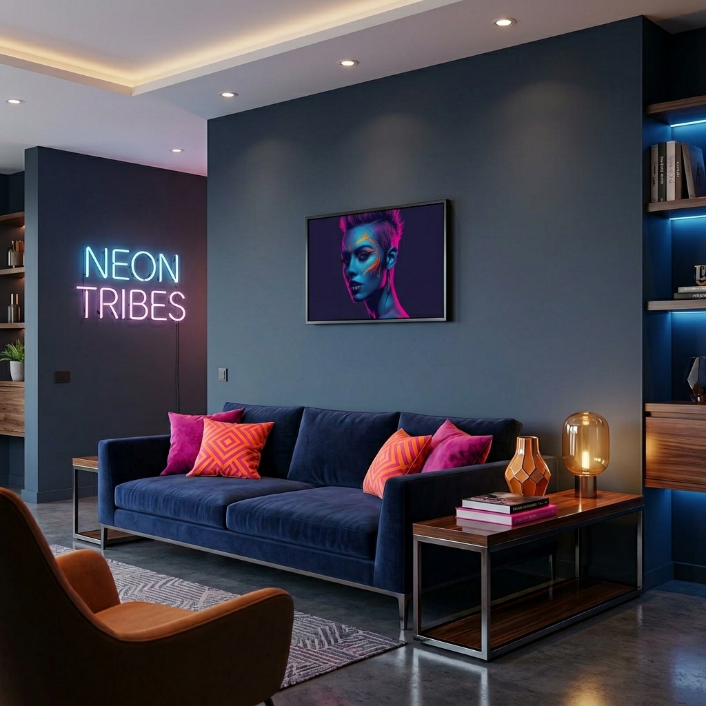 Neon Yüzler– Pop Art Kadın Portre Serisi 15 (Canlı Renkler ve Asi Duruş)