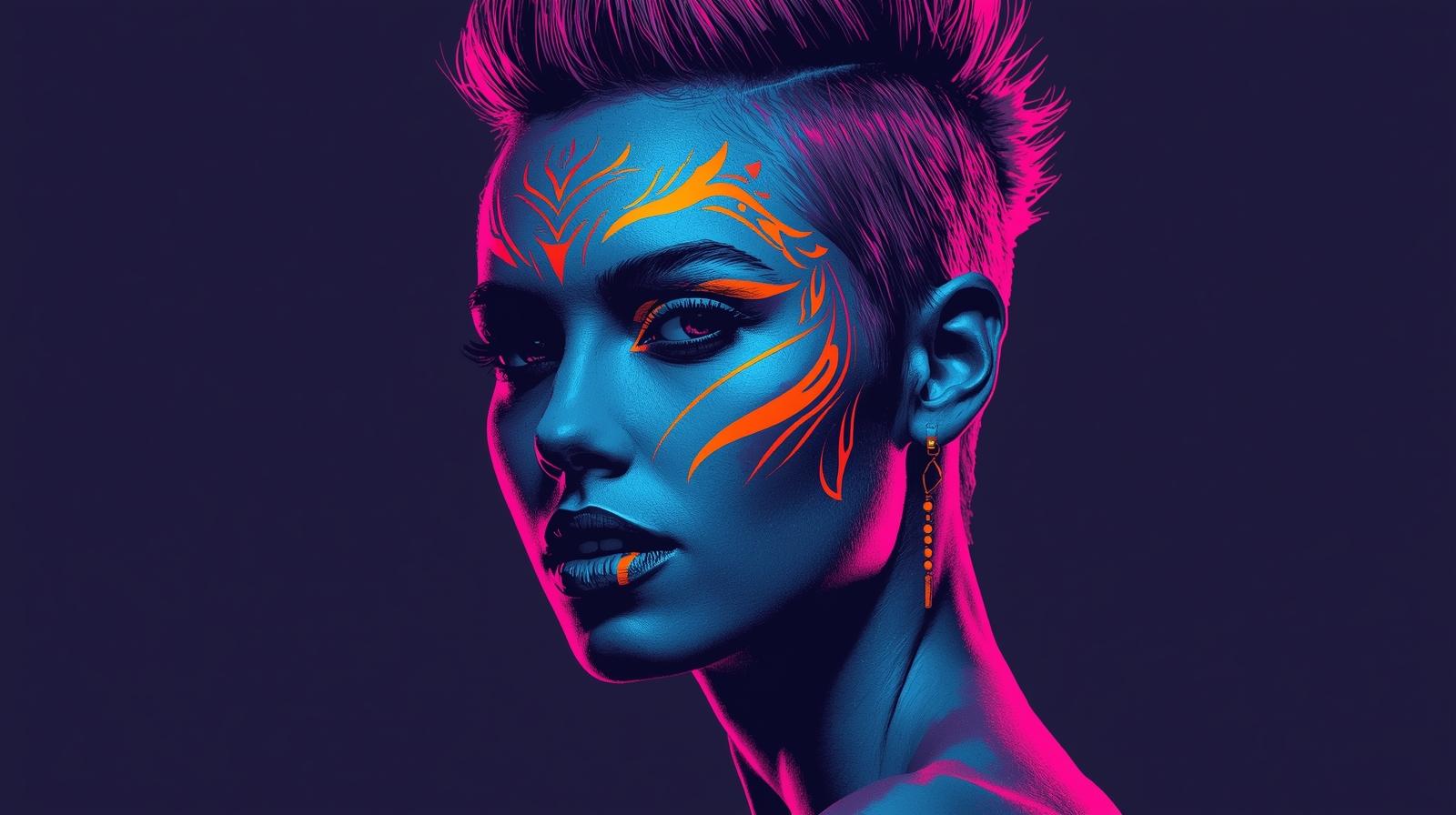 Neon Yüzler– Pop Art Kadın Portre Serisi 15 (Canlı Renkler ve Asi Duruş) Neon Yüzler– Pop Art Kadın Portre Serisi 15 (Canlı Renkler ve Asi Duruş)