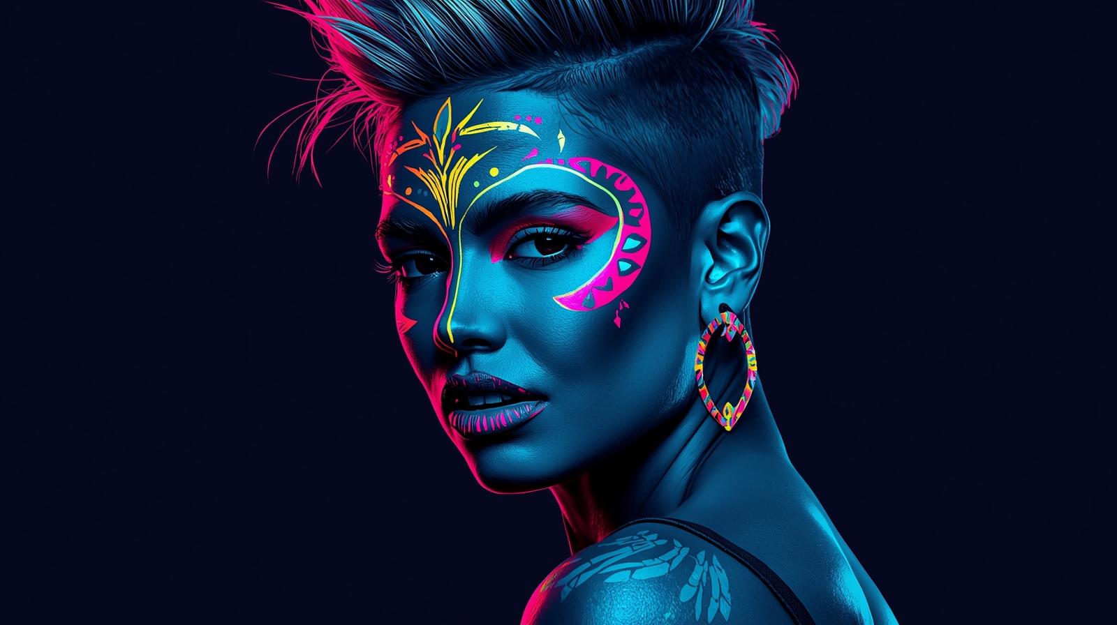 Neon Yüzler– Pop Art Kadın Portre Serisi 16 (Canlı Renkler ve Asi Duruş) Neon Yüzler– Pop Art Kadın Portre Serisi 16 (Canlı Renkler ve Asi Duruş)