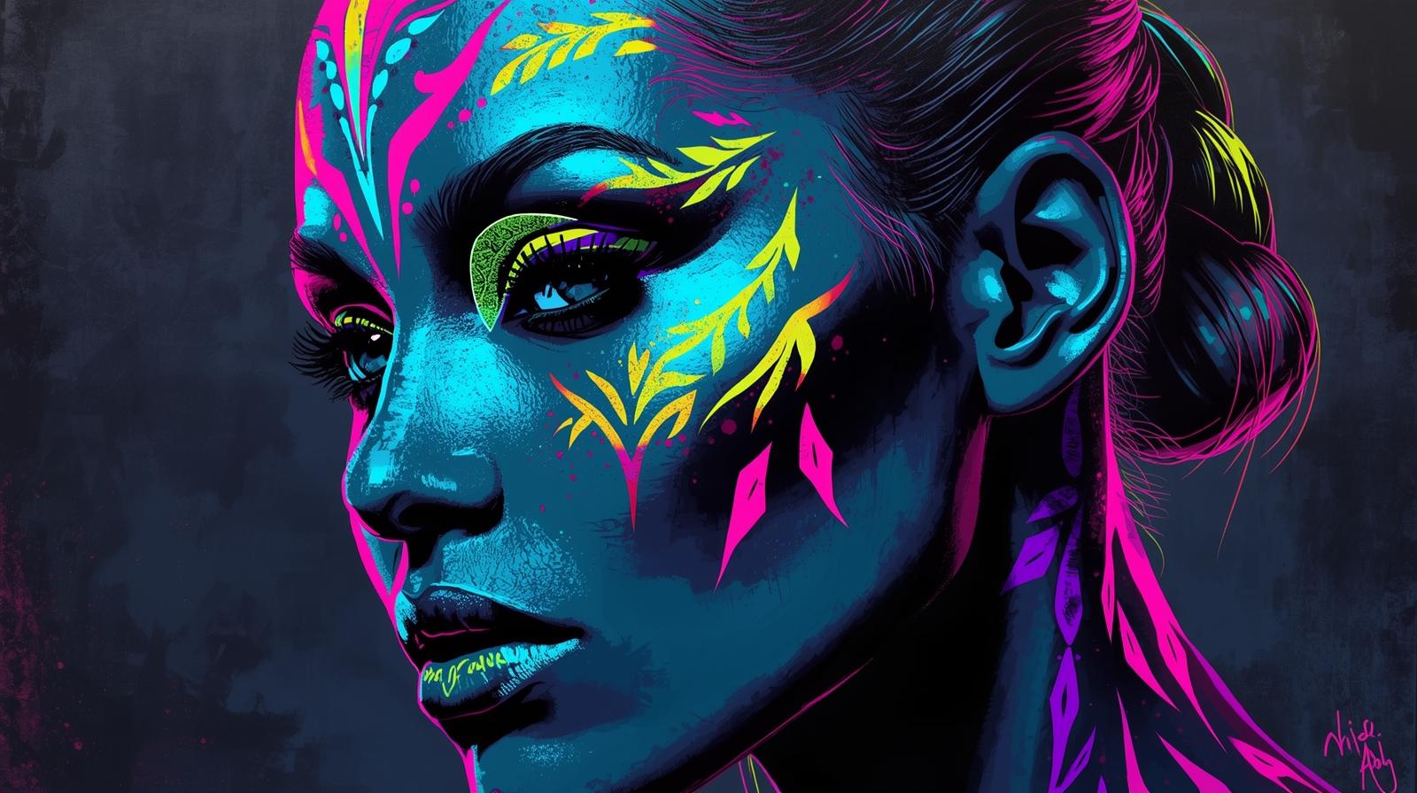 Neon Yüzler– Pop Art Kadın Portre Serisi 17 (Canlı Renkler ve Asi Duruş) Neon Yüzler– Pop Art Kadın Portre Serisi 17 (Canlı Renkler ve Asi Duruş)