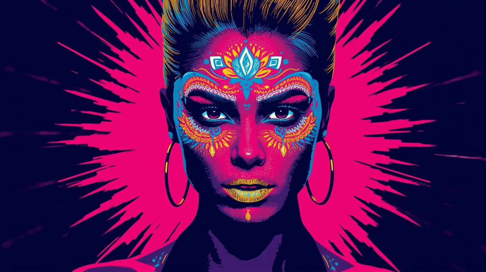 Neon Yüzler– Pop Art Kadın Portre Serisi 19 (Canlı Renkler ve Asi Duruş) Neon Yüzler– Pop Art Kadın Portre Serisi 19 (Canlı Renkler ve Asi Duruş)