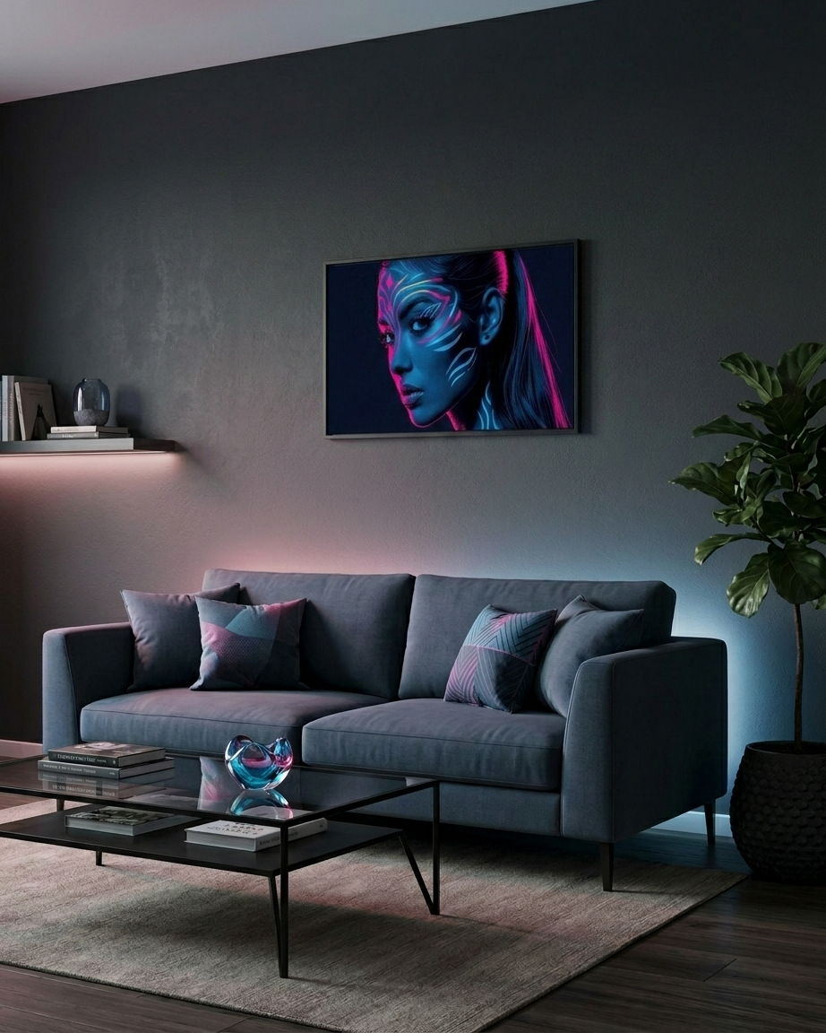 Neon Yüzler– Pop Art Kadın Portre Serisi 20 (Canlı Renkler ve Asi Duruş)
