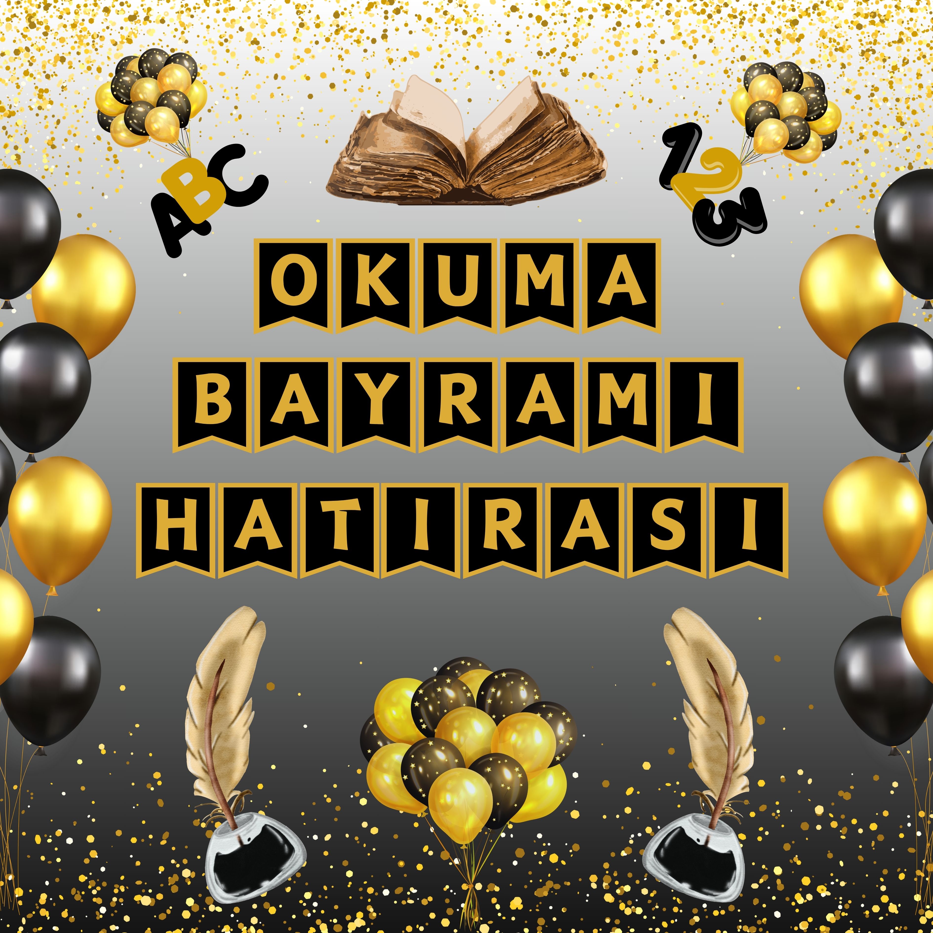 Okuma Bayramı Hatıra Fotoğrafı Panosu PVC Vinil Pano Süsü 160x160 cm | Tek Parça 02