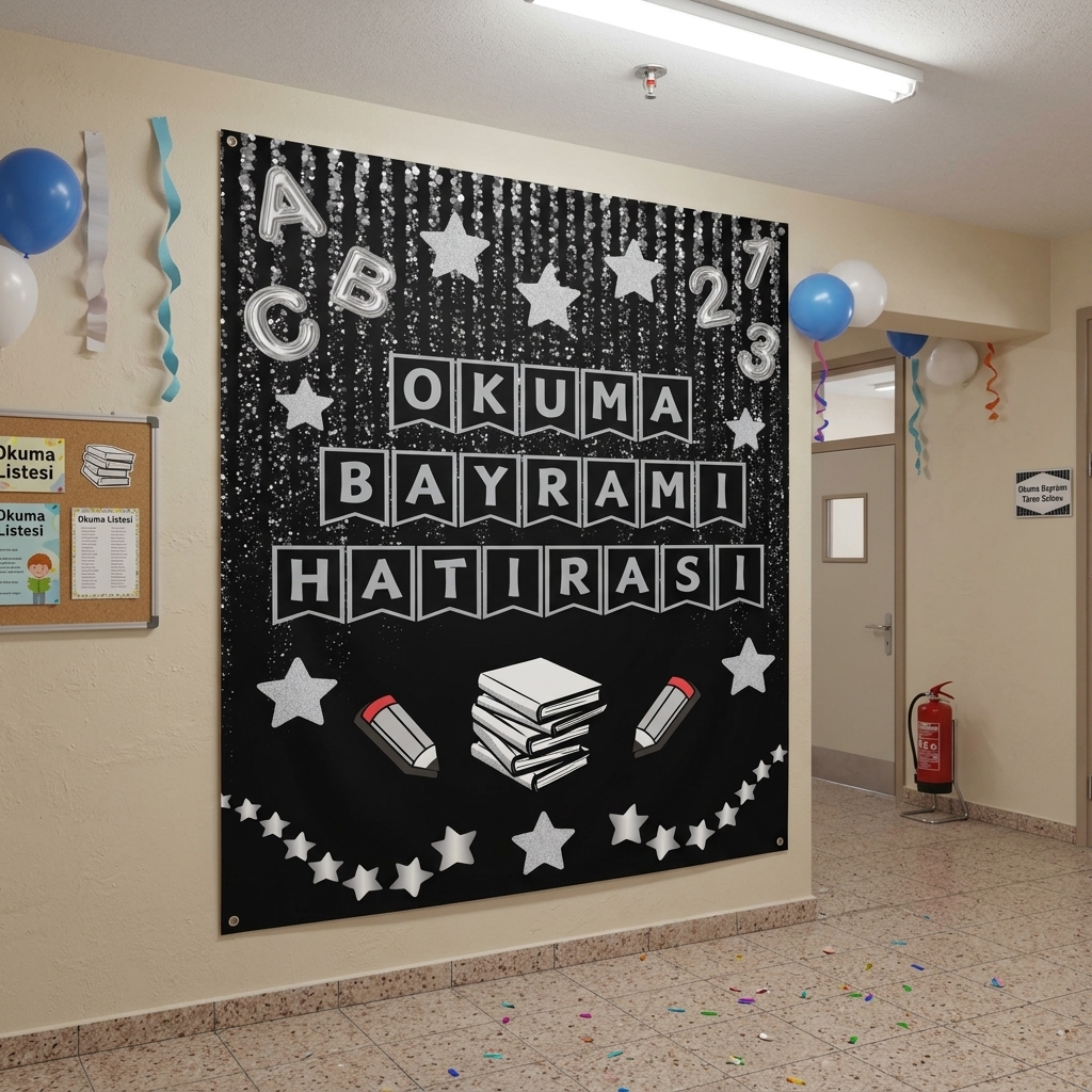 Okuma Bayramı Hatıra Fotoğrafı Panosu PVC Vinil Pano Süsü 160 x 200 cm | Tek Parça 02 Okuma Bayramı Hatıra Fotoğrafı Panosu PVC Vinil Pano Süsü 160 x 200 cm | Tek Parça 02