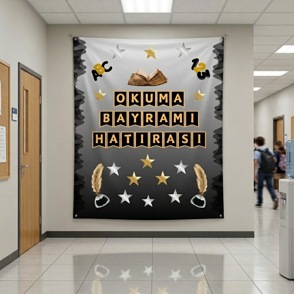 Okuma Bayramı Hatıra Fotoğrafı Panosu PVC Vinil Pano Süsü 160 x 200 cm | Tek Parça 06