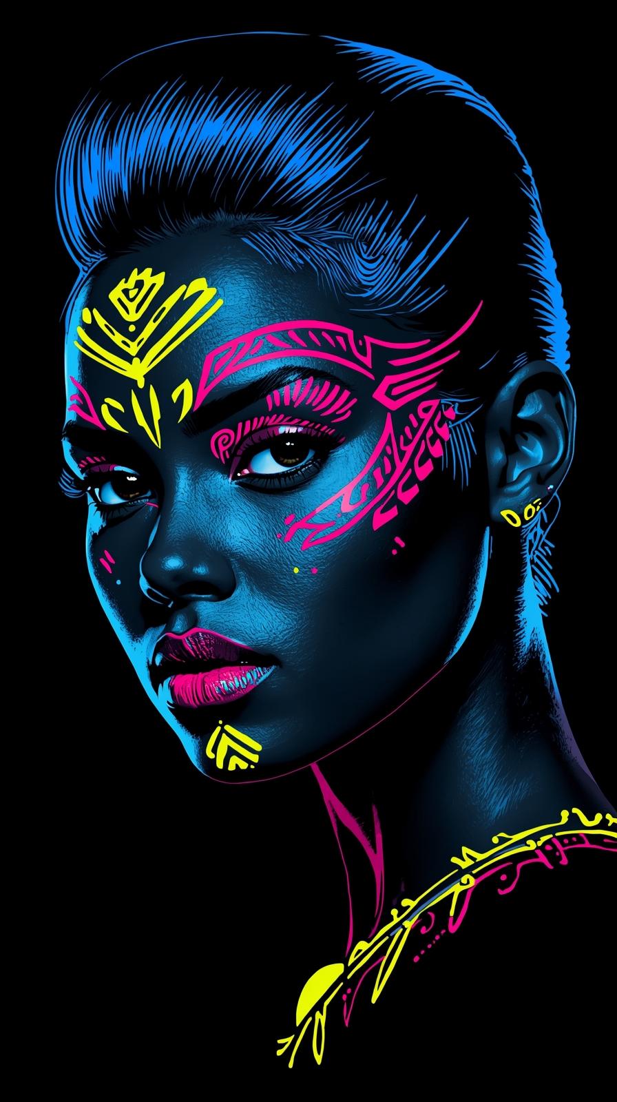 Neon Yüzler– Pop Art Kadın Portre Serisi 24 (Canlı Renkler ve Asi Duruş) Neon Yüzler– Pop Art Kadın Portre Serisi 24 (Canlı Renkler ve Asi Duruş)