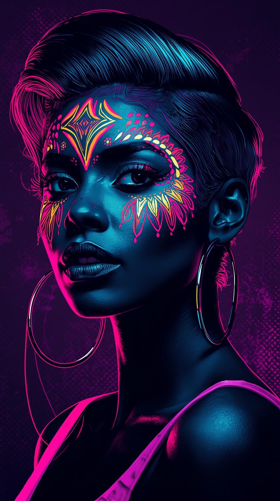 Neon Yüzler– Pop Art Kadın Portre Serisi 25 (Canlı Renkler ve Asi Duruş) Neon Yüzler– Pop Art Kadın Portre Serisi 25 (Canlı Renkler ve Asi Duruş)