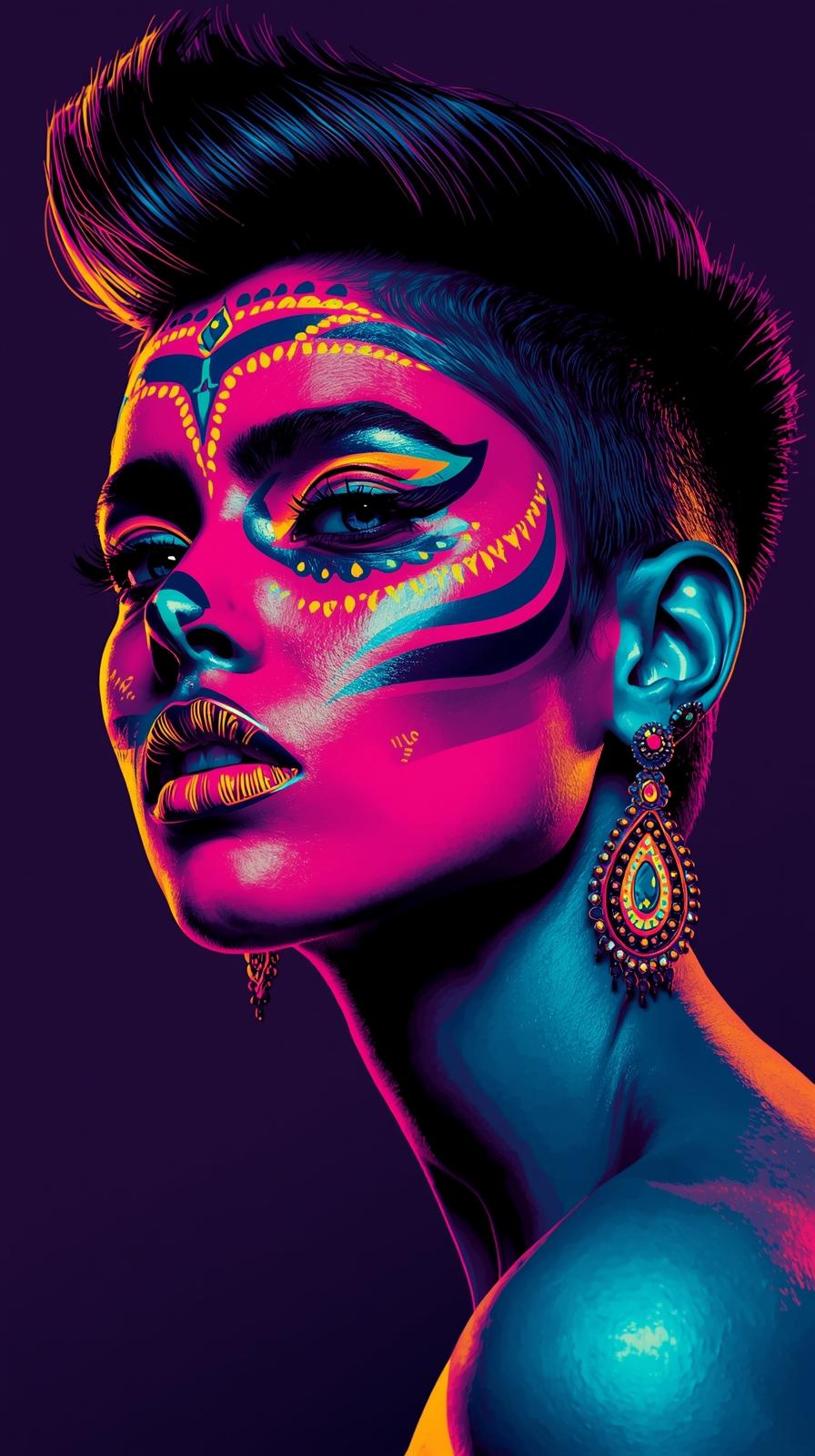 Neon Yüzler– Pop Art Kadın Portre Serisi 26 (Canlı Renkler ve Asi Duruş) Neon Yüzler– Pop Art Kadın Portre Serisi 26 (Canlı Renkler ve Asi Duruş)