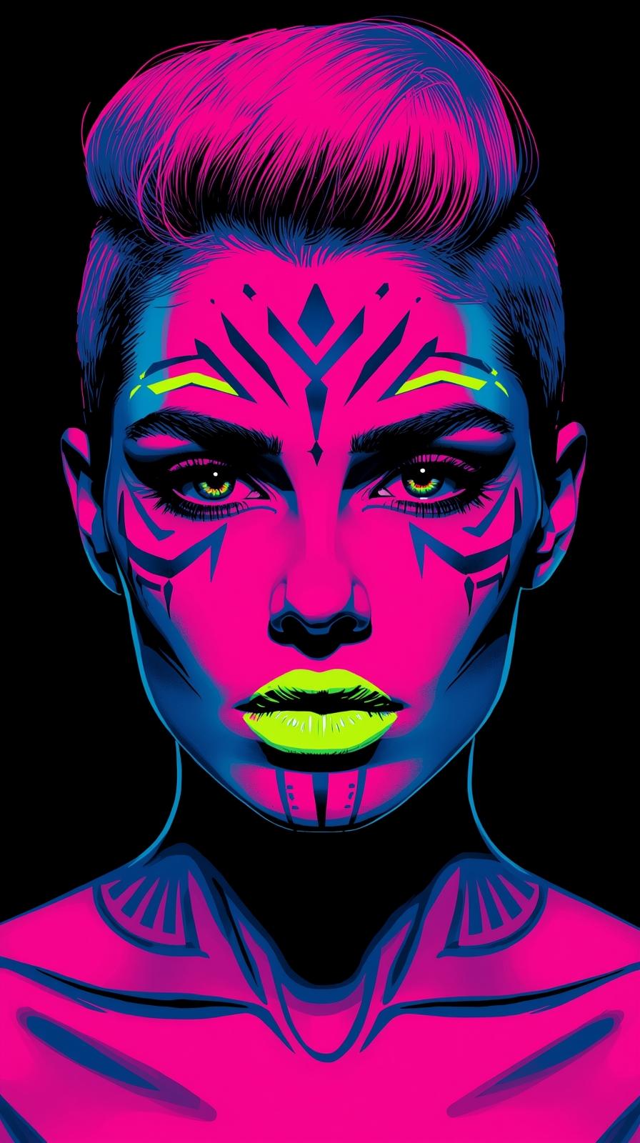 Neon Yüzler– Pop Art Kadın Portre Serisi 27 (Canlı Renkler ve Asi Duruş) Neon Yüzler– Pop Art Kadın Portre Serisi 27 (Canlı Renkler ve Asi Duruş)