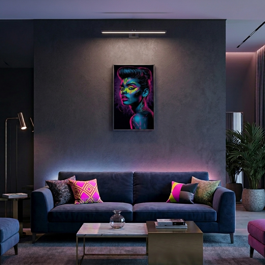 Neon Yüzler– Pop Art Kadın Portre Serisi 28 (Canlı Renkler ve Asi Duruş)