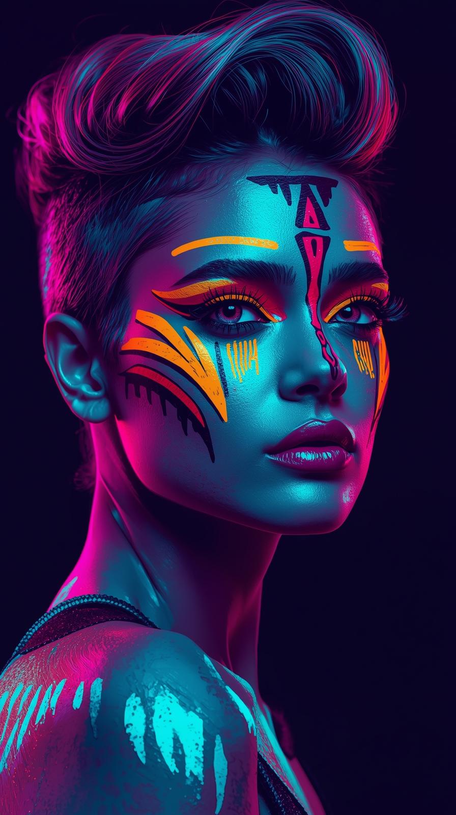 Neon Yüzler– Pop Art Kadın Portre Serisi 29 (Canlı Renkler ve Asi Duruş) Neon Yüzler– Pop Art Kadın Portre Serisi 29 (Canlı Renkler ve Asi Duruş)