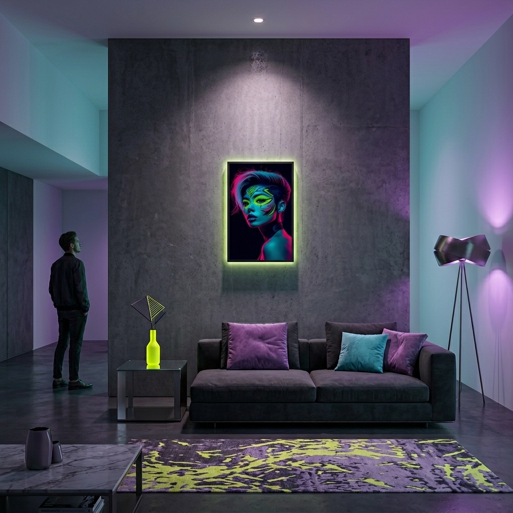 Neon Yüzler– Pop Art Kadın Portre Serisi 30 (Canlı Renkler ve Asi Duruş)