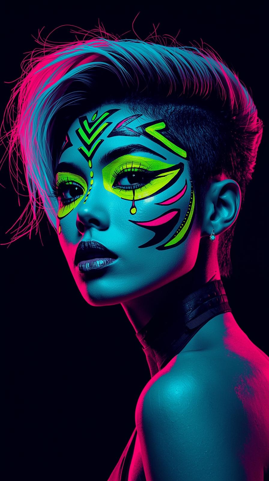 Neon Yüzler– Pop Art Kadın Portre Serisi 30 (Canlı Renkler ve Asi Duruş) Neon Yüzler– Pop Art Kadın Portre Serisi 30 (Canlı Renkler ve Asi Duruş)