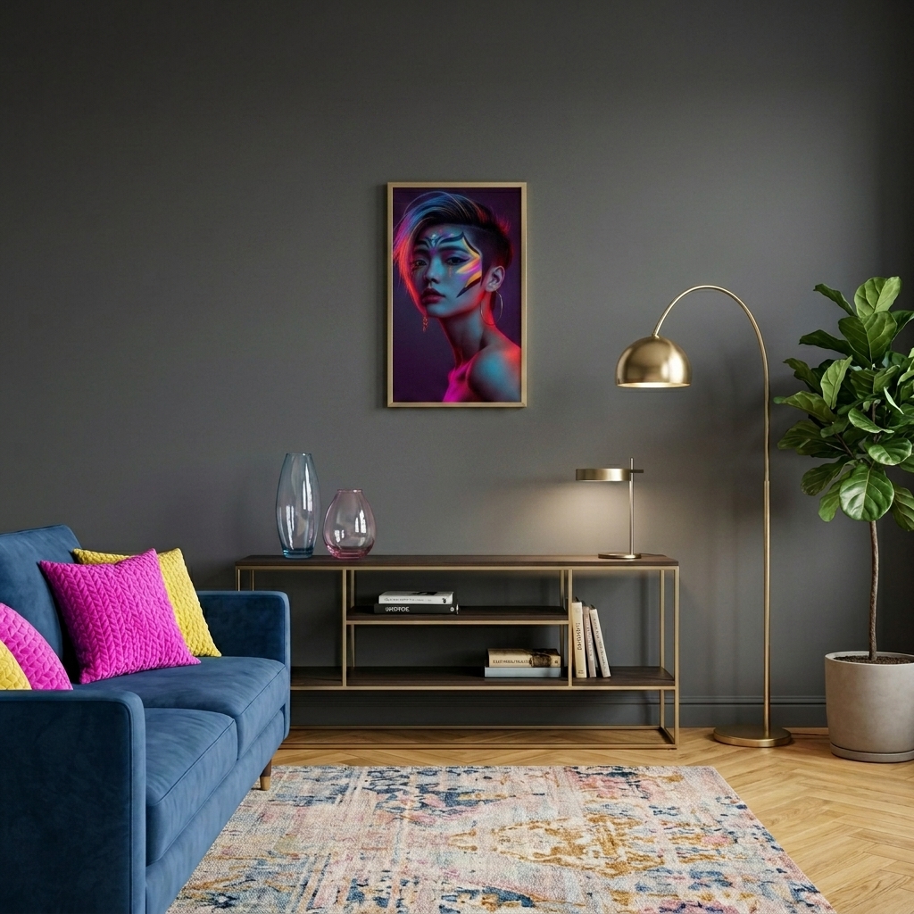 Neon Yüzler– Pop Art Kadın Portre Serisi 34 (Canlı Renkler ve Asi Duruş) Neon Yüzler– Pop Art Kadın Portre Serisi 34 (Canlı Renkler ve Asi Duruş)