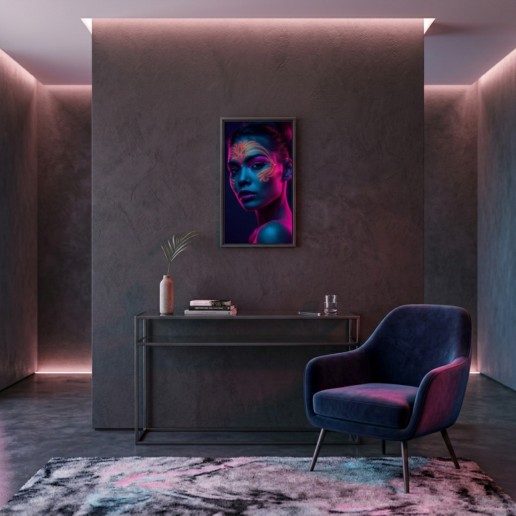 Neon Yüzler– Pop Art Kadın Portre Serisi 35 (Canlı Renkler ve Asi Duruş)