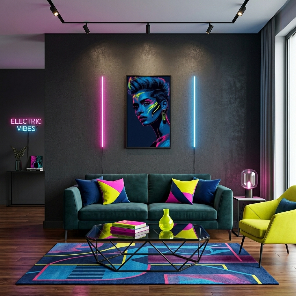 Neon Yüzler– Pop Art Kadın Portre Serisi 36 (Canlı Renkler ve Asi Duruş)